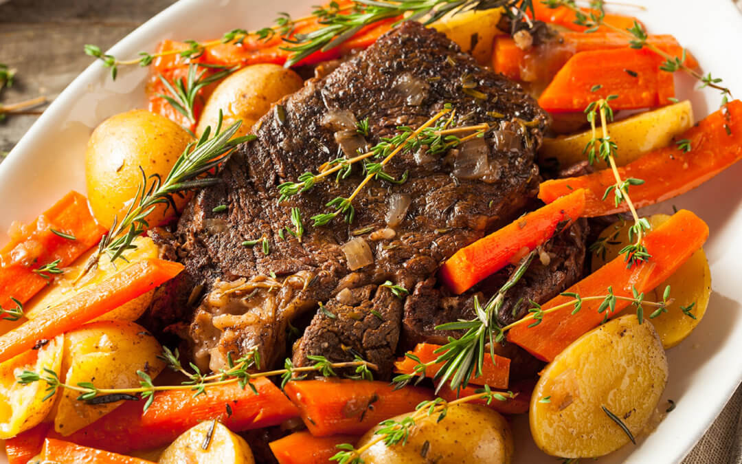 Pot Roast with red wine mustard sauce